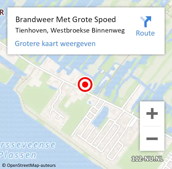 Locatie op kaart van de 112 melding: Brandweer Met Grote Spoed Naar Tienhoven, Westbroekse Binnenweg op 3 augustus 2021 00:34