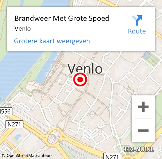 Locatie op kaart van de 112 melding: Brandweer Met Grote Spoed Naar Venlo op 3 augustus 2021 00:34