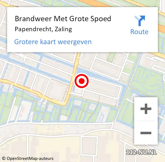 Locatie op kaart van de 112 melding: Brandweer Met Grote Spoed Naar Papendrecht, Zaling op 3 augustus 2021 01:13