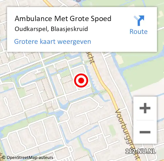 Locatie op kaart van de 112 melding: Ambulance Met Grote Spoed Naar Oudkarspel, Blaasjeskruid op 3 augustus 2021 01:41