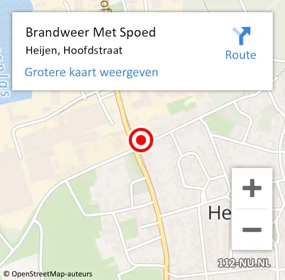 Locatie op kaart van de 112 melding: Brandweer Met Spoed Naar Heijen, Hoofdstraat op 3 augustus 2021 01:42