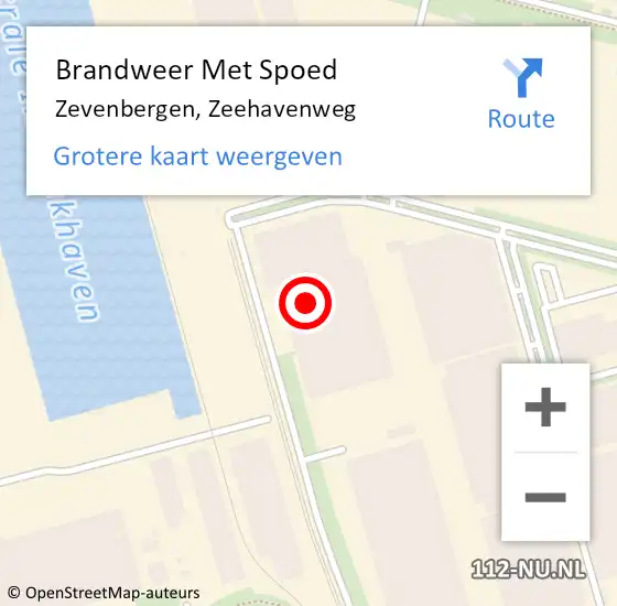 Locatie op kaart van de 112 melding: Brandweer Met Spoed Naar Zevenbergen, Zeehavenweg op 3 augustus 2021 03:28