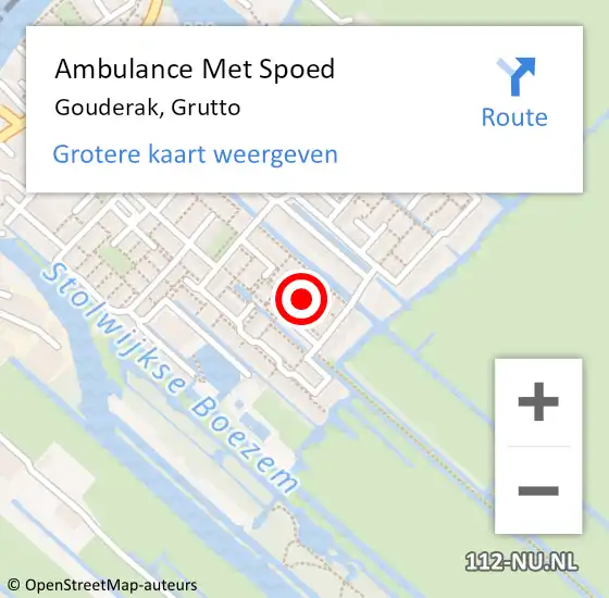 Locatie op kaart van de 112 melding: Ambulance Met Spoed Naar Gouderak, Grutto op 3 augustus 2021 03:29