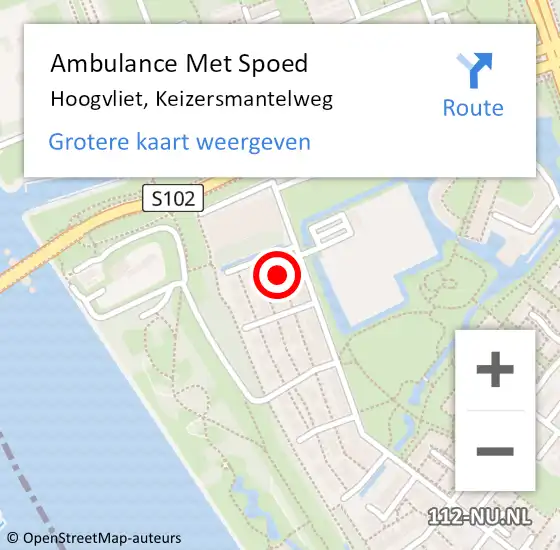 Locatie op kaart van de 112 melding: Ambulance Met Spoed Naar Hoogvliet, Keizersmantelweg op 3 augustus 2021 07:13