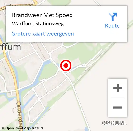 Locatie op kaart van de 112 melding: Brandweer Met Spoed Naar Warffum, Stationsweg op 3 augustus 2021 08:05