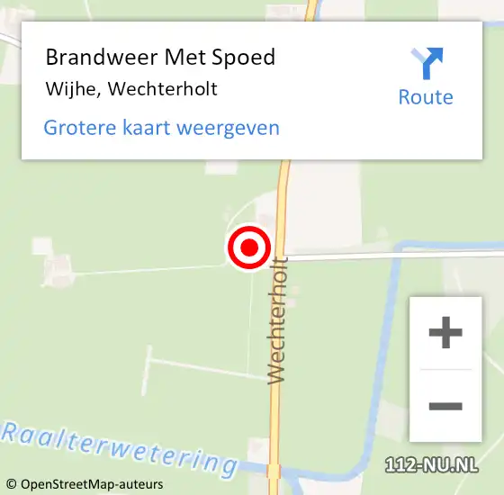 Locatie op kaart van de 112 melding: Brandweer Met Spoed Naar Wijhe, Wechterholt op 3 augustus 2021 08:19