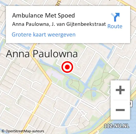 Locatie op kaart van de 112 melding: Ambulance Met Spoed Naar Anna Paulowna, J. van Gijtenbeekstraat op 3 augustus 2021 08:25