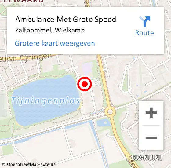 Locatie op kaart van de 112 melding: Ambulance Met Grote Spoed Naar Zaltbommel, Wielkamp op 3 augustus 2021 08:26