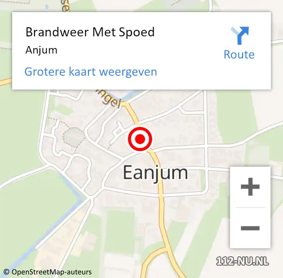 Locatie op kaart van de 112 melding: Brandweer Met Spoed Naar Anjum op 3 augustus 2021 08:39