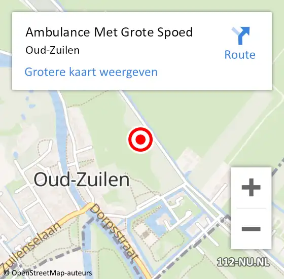 Locatie op kaart van de 112 melding: Ambulance Met Grote Spoed Naar Oud-Zuilen op 3 augustus 2021 09:19