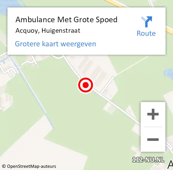 Locatie op kaart van de 112 melding: Ambulance Met Grote Spoed Naar Acquoy, Huigenstraat op 18 juni 2014 16:08