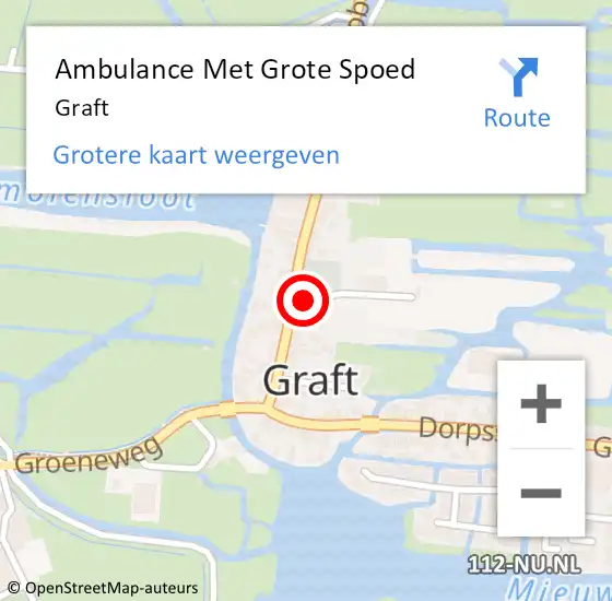 Locatie op kaart van de 112 melding: Ambulance Met Grote Spoed Naar Graft op 3 augustus 2021 09:55