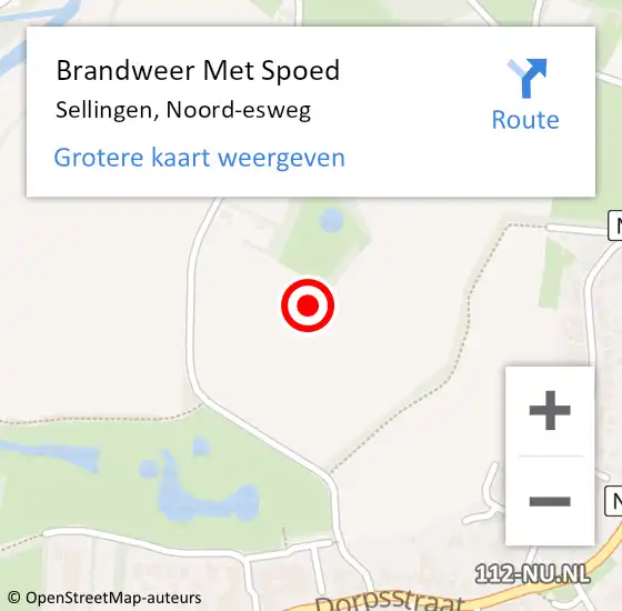 Locatie op kaart van de 112 melding: Brandweer Met Spoed Naar Sellingen, Noord-esweg op 3 augustus 2021 12:02