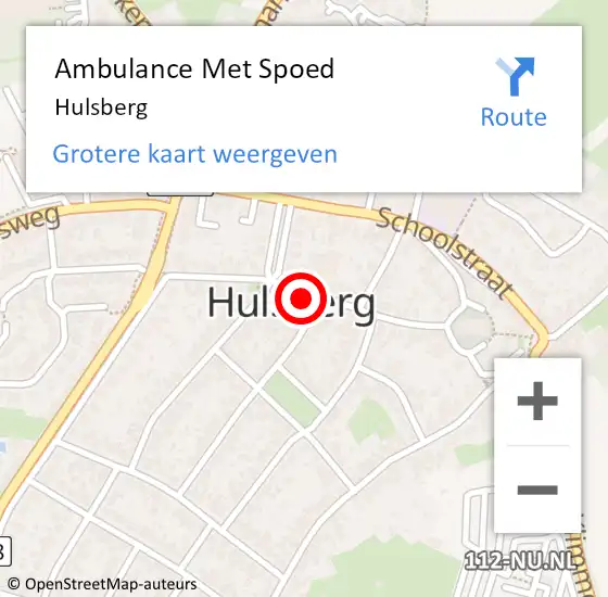 Locatie op kaart van de 112 melding: Ambulance Met Spoed Naar Hulsberg op 5 oktober 2013 13:53