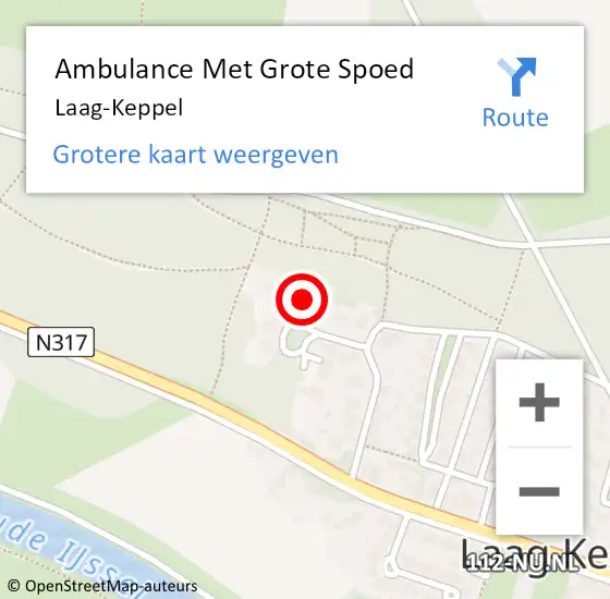 Locatie op kaart van de 112 melding: Ambulance Met Grote Spoed Naar Laag-Keppel op 3 augustus 2021 12:28