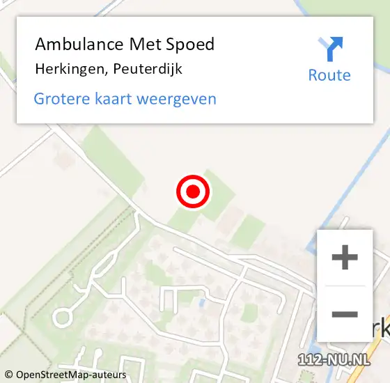 Locatie op kaart van de 112 melding: Ambulance Met Spoed Naar Herkingen, Peuterdijk op 3 augustus 2021 12:32