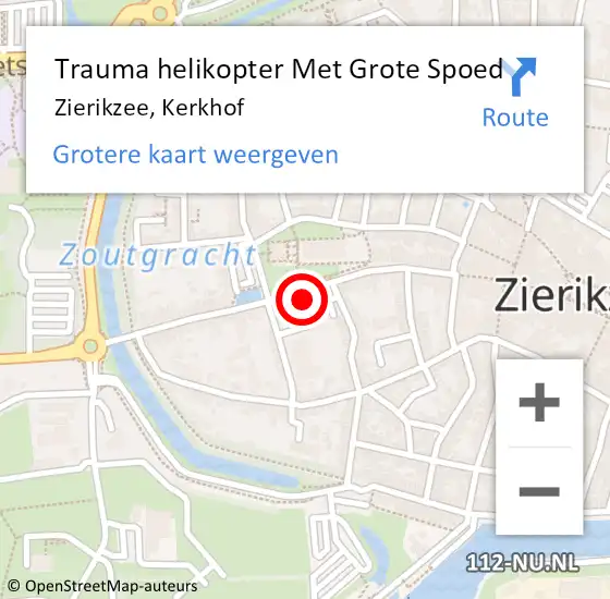 Locatie op kaart van de 112 melding: Trauma helikopter Met Grote Spoed Naar Zierikzee, Kerkhof op 3 augustus 2021 12:37