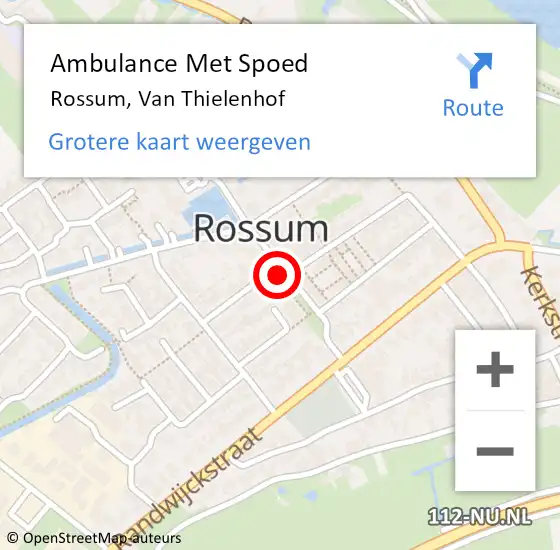 Locatie op kaart van de 112 melding: Ambulance Met Spoed Naar Rossum, Van Thielenhof op 3 augustus 2021 12:59