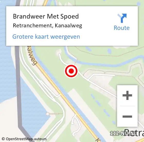 Locatie op kaart van de 112 melding: Brandweer Met Spoed Naar Retranchement, Kanaalweg op 3 augustus 2021 13:06