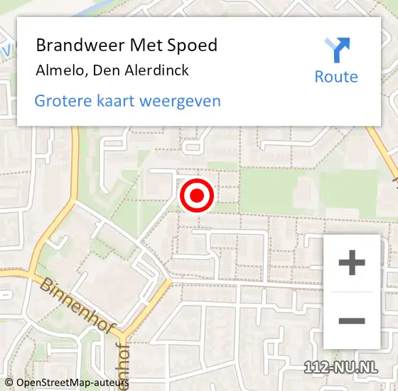 Locatie op kaart van de 112 melding: Brandweer Met Spoed Naar Almelo, Den Alerdinck op 3 augustus 2021 13:08