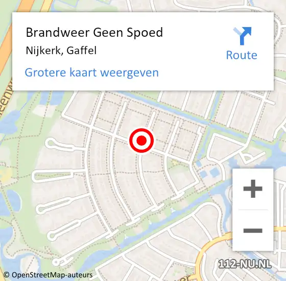 Locatie op kaart van de 112 melding: Brandweer Geen Spoed Naar Nijkerk, Gaffel op 3 augustus 2021 13:30