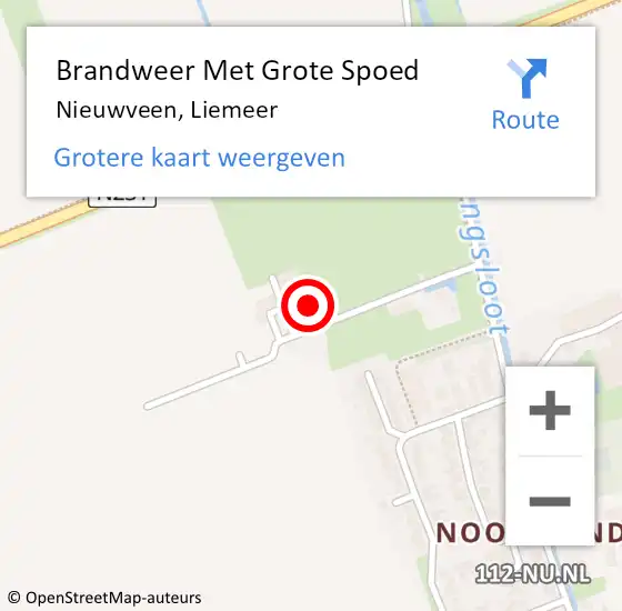 Locatie op kaart van de 112 melding: Brandweer Met Grote Spoed Naar Nieuwveen, Liemeer op 18 juni 2014 16:29