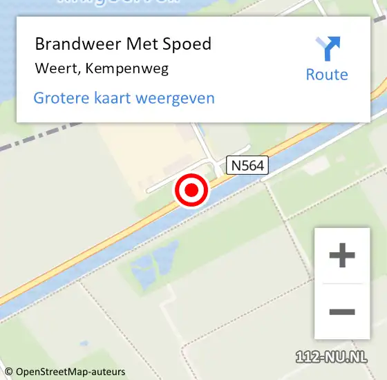 Locatie op kaart van de 112 melding: Brandweer Met Spoed Naar Weert, Kempenweg op 3 augustus 2021 13:49