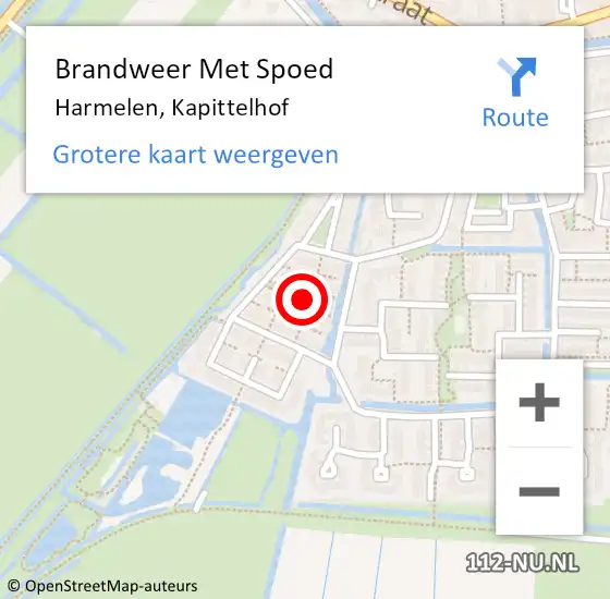 Locatie op kaart van de 112 melding: Brandweer Met Spoed Naar Harmelen, Kapittelhof op 3 augustus 2021 13:57