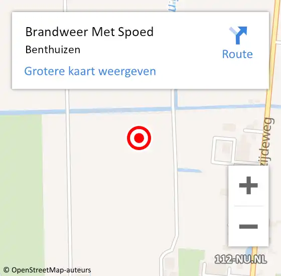 Locatie op kaart van de 112 melding: Brandweer Met Spoed Naar Benthuizen op 3 augustus 2021 14:00