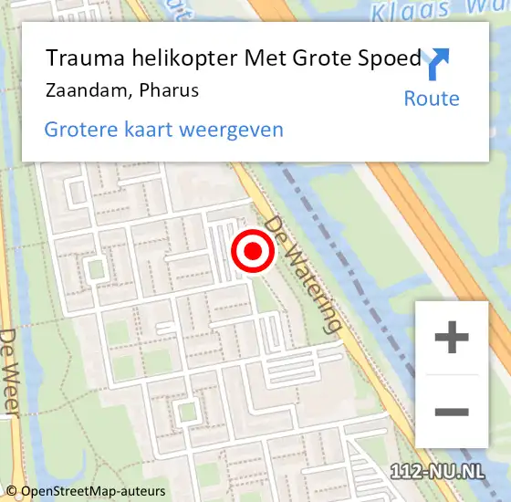 Locatie op kaart van de 112 melding: Trauma helikopter Met Grote Spoed Naar Zaandam, Pharus op 3 augustus 2021 14:32