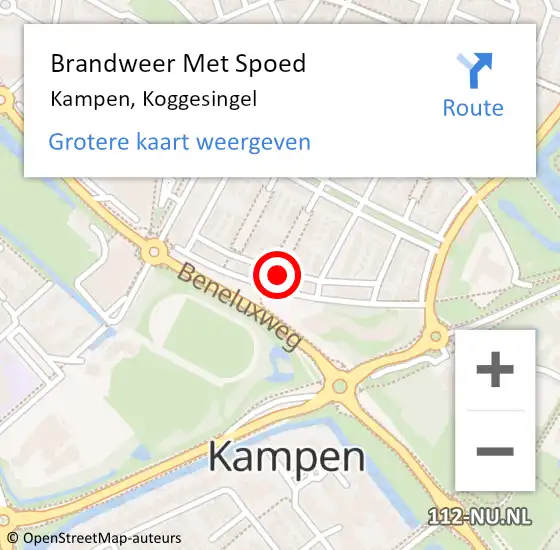 Locatie op kaart van de 112 melding: Brandweer Met Spoed Naar Kampen, Koggesingel op 3 augustus 2021 14:39