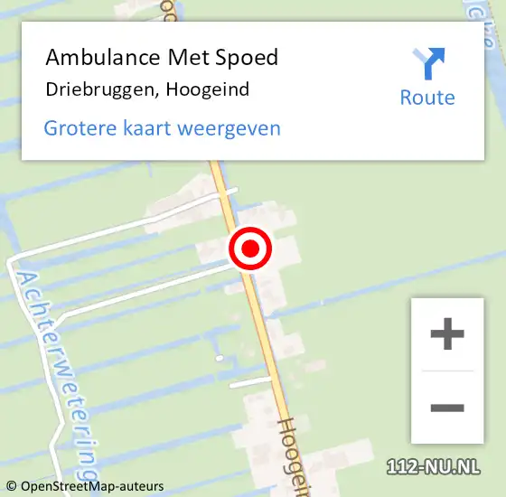 Locatie op kaart van de 112 melding: Ambulance Met Spoed Naar Driebruggen, Hoogeind op 3 augustus 2021 14:40