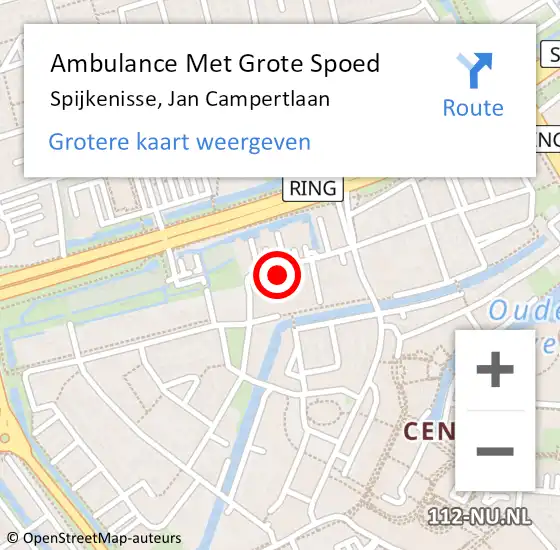 Locatie op kaart van de 112 melding: Ambulance Met Grote Spoed Naar Spijkenisse, Jan Campertlaan op 3 augustus 2021 15:00