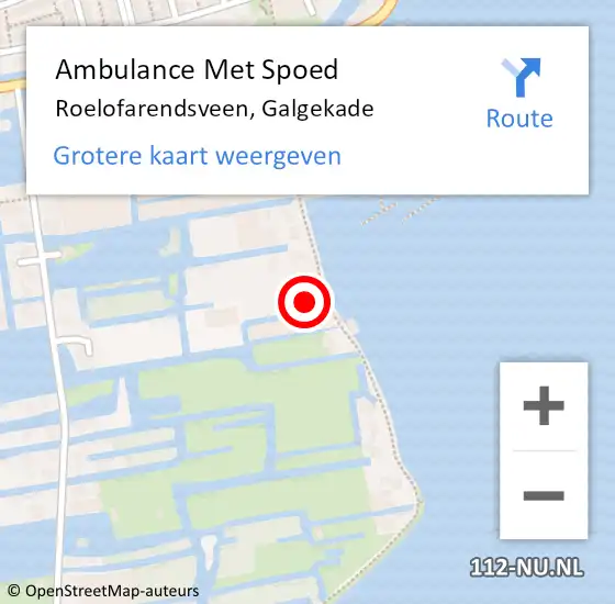 Locatie op kaart van de 112 melding: Ambulance Met Spoed Naar Roelofarendsveen, Galgekade op 3 augustus 2021 15:03