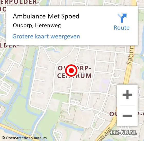 Locatie op kaart van de 112 melding: Ambulance Met Spoed Naar Oudorp, Herenweg op 3 augustus 2021 16:07