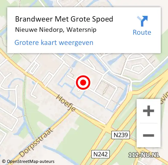 Locatie op kaart van de 112 melding: Brandweer Met Grote Spoed Naar Nieuwe Niedorp, Watersnip op 3 augustus 2021 16:16