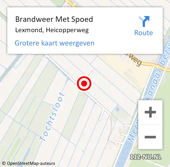 Locatie op kaart van de 112 melding: Brandweer Met Spoed Naar Lexmond, Heicopperweg op 3 augustus 2021 16:39