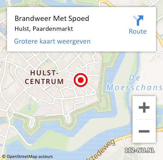 Locatie op kaart van de 112 melding: Brandweer Met Spoed Naar Hulst, Paardenmarkt op 3 augustus 2021 16:48