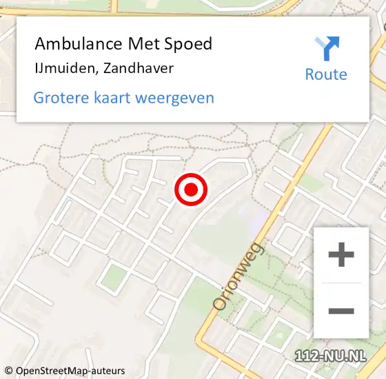 Locatie op kaart van de 112 melding: Ambulance Met Spoed Naar IJmuiden, Zandhaver op 3 augustus 2021 19:29