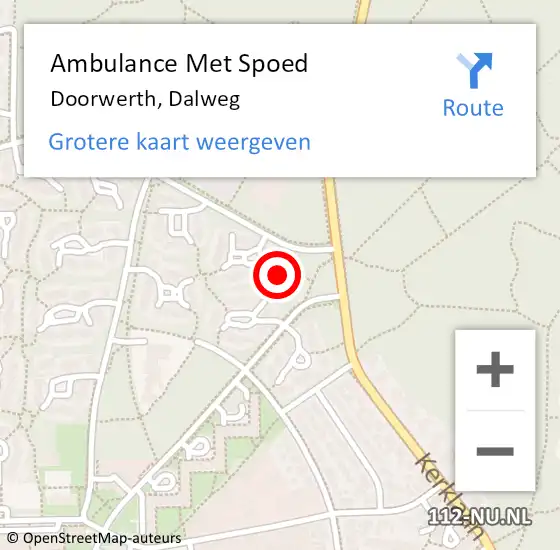 Locatie op kaart van de 112 melding: Ambulance Met Spoed Naar Doorwerth, Dalweg op 3 augustus 2021 20:26