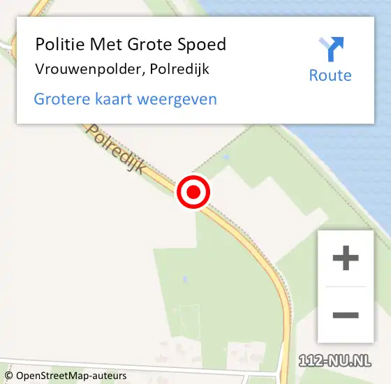 Locatie op kaart van de 112 melding: Politie Met Grote Spoed Naar Vrouwenpolder, Polredijk op 3 augustus 2021 21:31