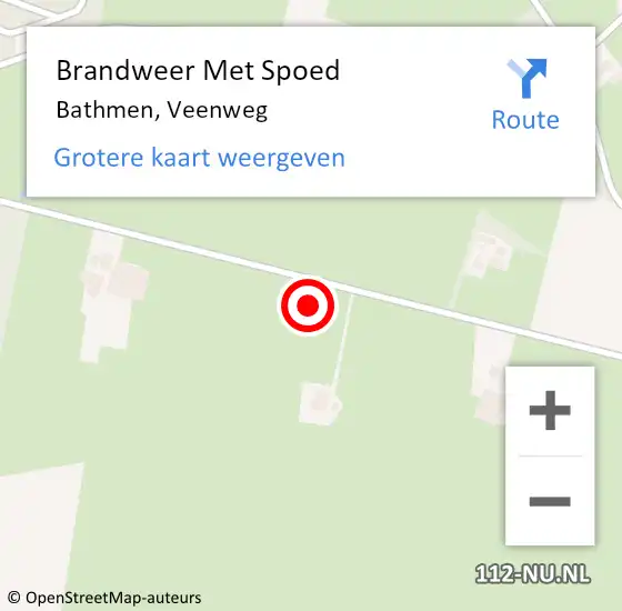 Locatie op kaart van de 112 melding: Brandweer Met Spoed Naar Bathmen, Veenweg op 3 augustus 2021 23:02