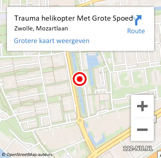 Locatie op kaart van de 112 melding: Trauma helikopter Met Grote Spoed Naar Zwolle, Mozartlaan op 4 augustus 2021 00:35