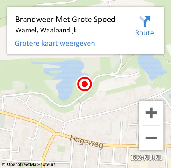 Locatie op kaart van de 112 melding: Brandweer Met Grote Spoed Naar Wamel, Waalbandijk op 4 augustus 2021 01:58