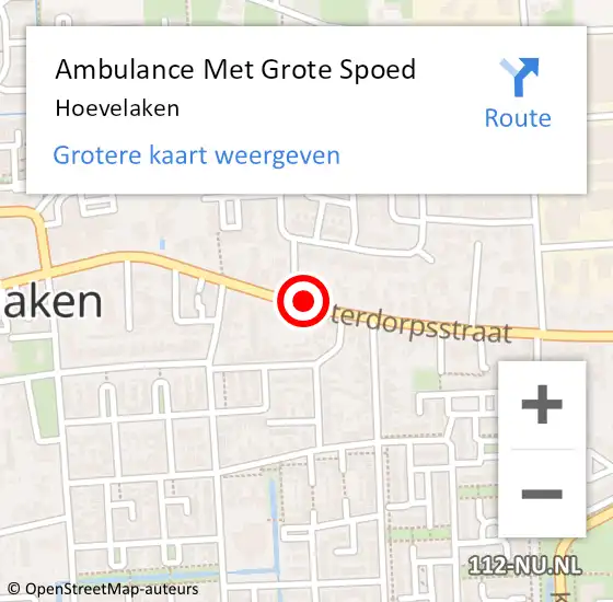Locatie op kaart van de 112 melding: Ambulance Met Grote Spoed Naar Hoevelaken op 4 augustus 2021 03:00