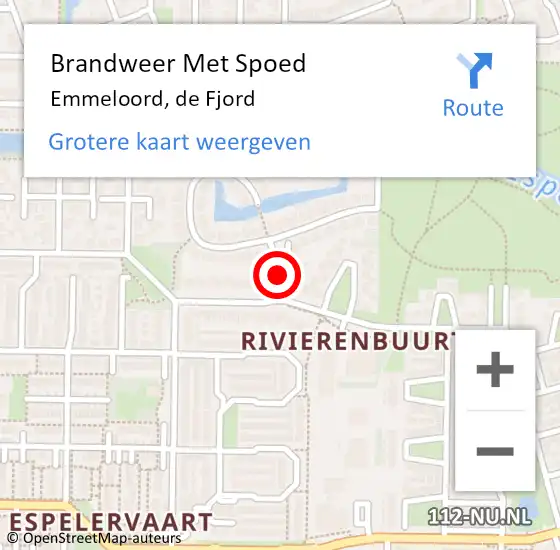 Locatie op kaart van de 112 melding: Brandweer Met Spoed Naar Emmeloord, de Fjord op 4 augustus 2021 05:42