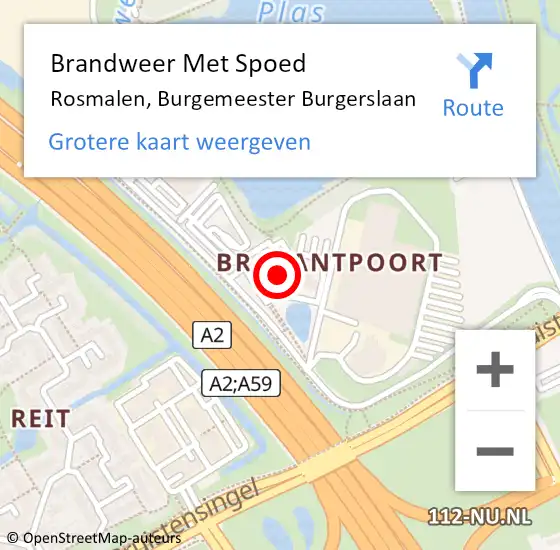 Locatie op kaart van de 112 melding: Brandweer Met Spoed Naar Rosmalen, Burgemeester Burgerslaan op 4 augustus 2021 07:30