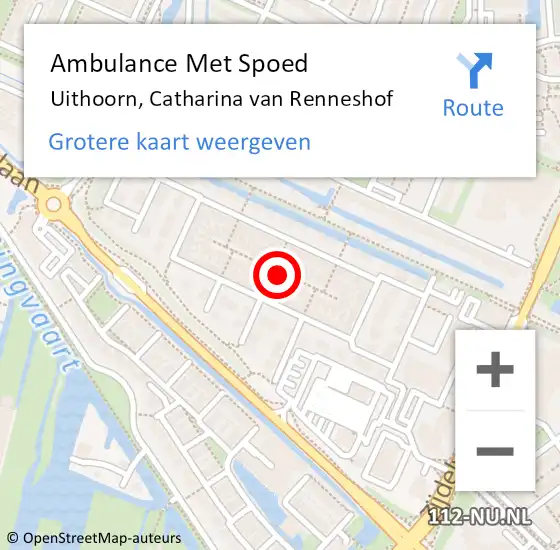 Locatie op kaart van de 112 melding: Ambulance Met Spoed Naar Uithoorn, Catharina van Renneshof op 4 augustus 2021 07:34