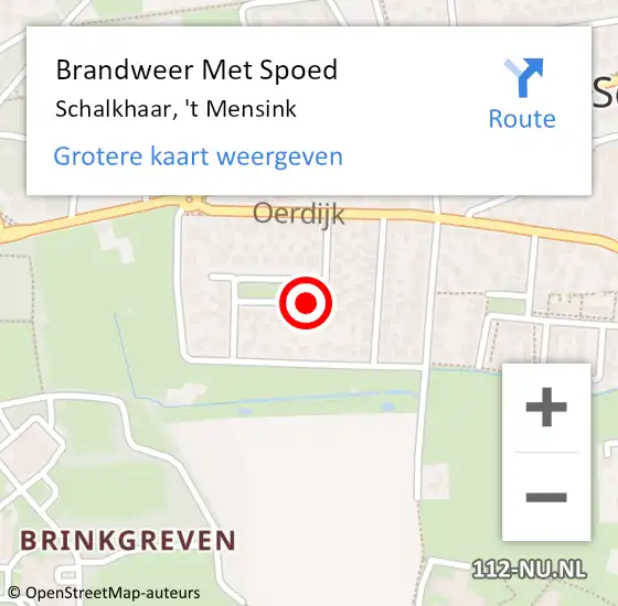 Locatie op kaart van de 112 melding: Brandweer Met Spoed Naar Schalkhaar, 't Mensink op 4 augustus 2021 07:52