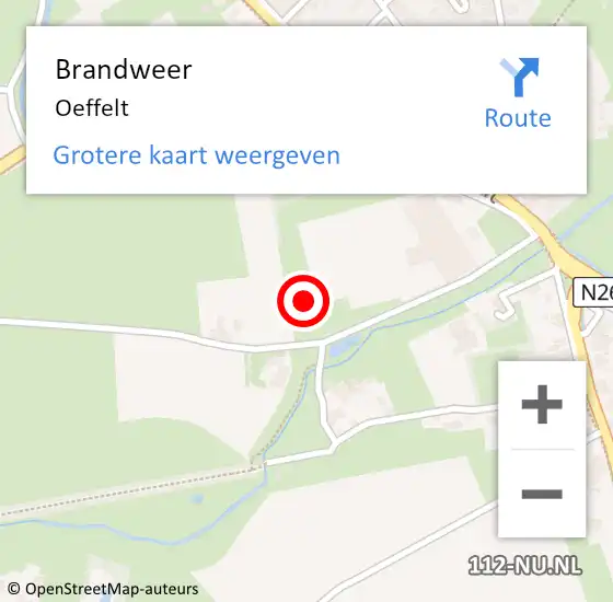 Locatie op kaart van de 112 melding: Brandweer Oeffelt op 4 augustus 2021 08:07